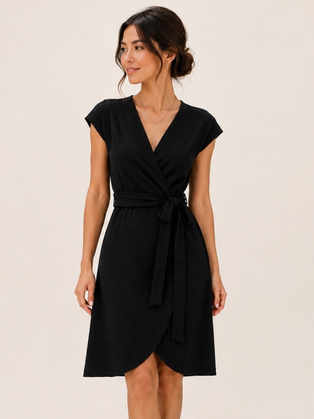 Anthropologie Hutch Black Wrap Dress NWT Petite Small Elegant Cocktail Dress
